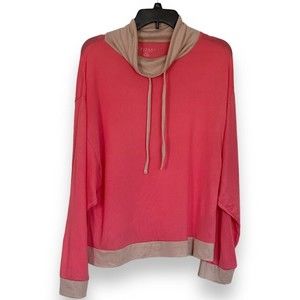 Laundry By Shelli Segal Pink Beige Soft lightweight knit Lounge Top Size Large